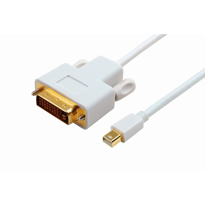 Kábel, MicroConnect, Mini Displayport DVI-D-hez, fehér, 2 m