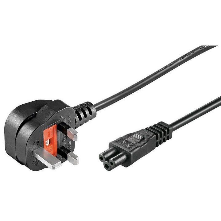 Захранващ кабел, MicroConnect, 0,5 м, черен