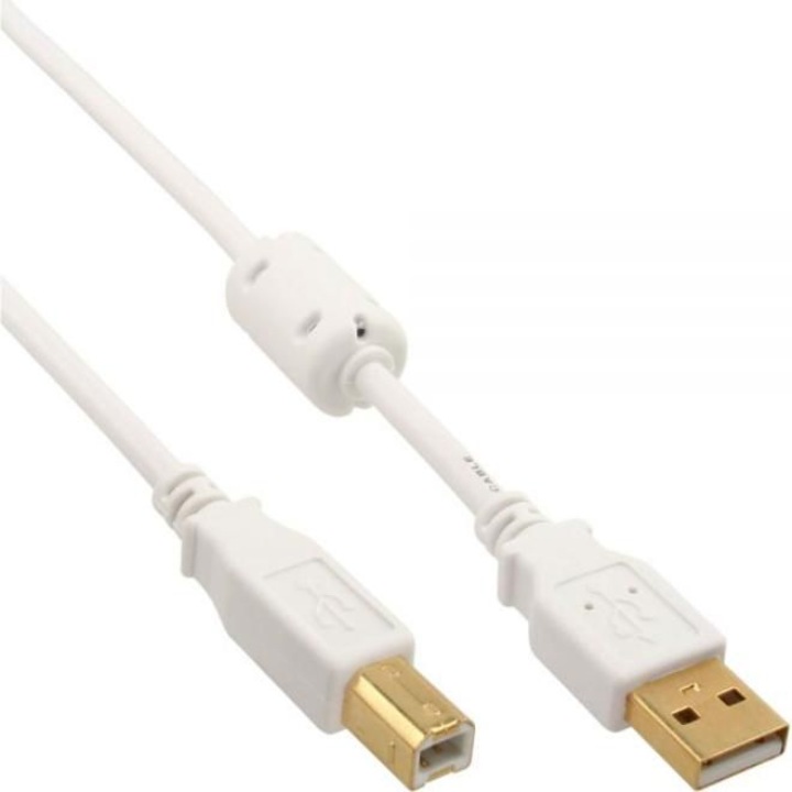 MicroConnect USB A/USB B nyomtatókábel 3 m Fehér