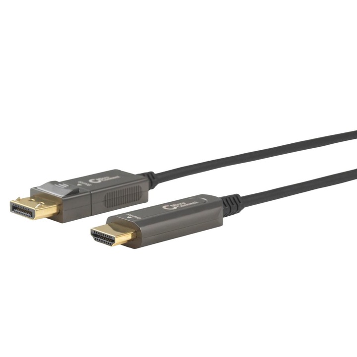 DisplayPort-HDMI kábel, MicroConnect, száloptika, 4K
