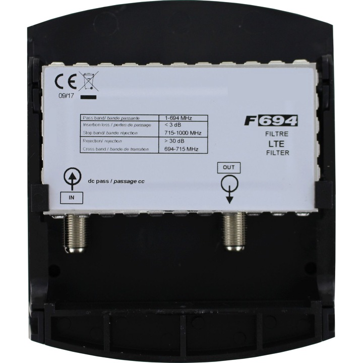 Filtru maxim, Maximum, LTE 700, 694 Mhz, 50 dB, Negru