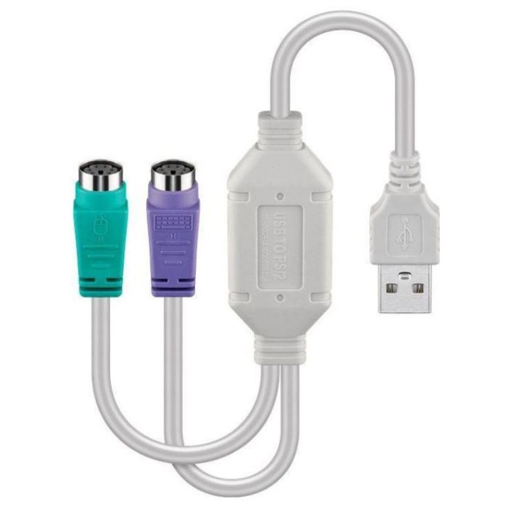 MicroConnect кабел, USB A - конвертор, 2x PS/2 0.3m