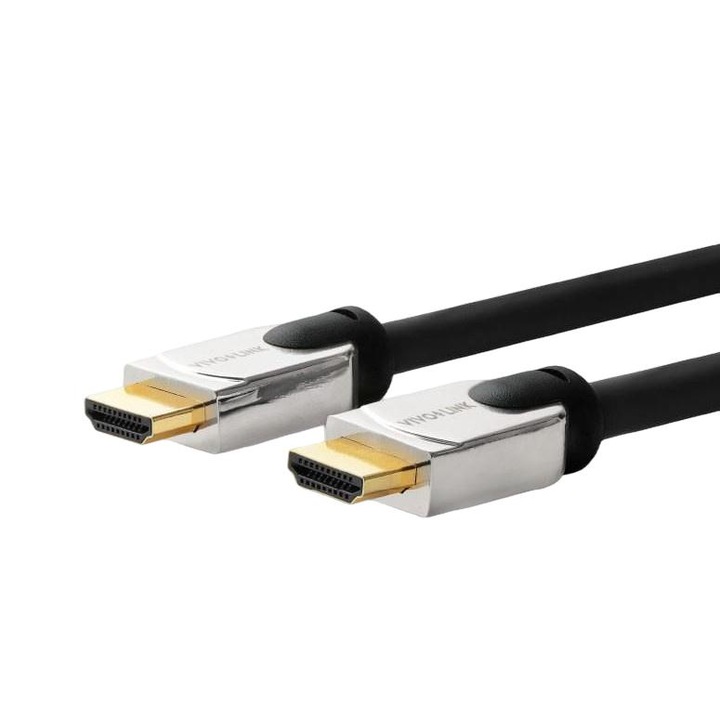 Кабел HDMI - HDMI 2.0, Vivolink PRO, Металик, 4k, Черен