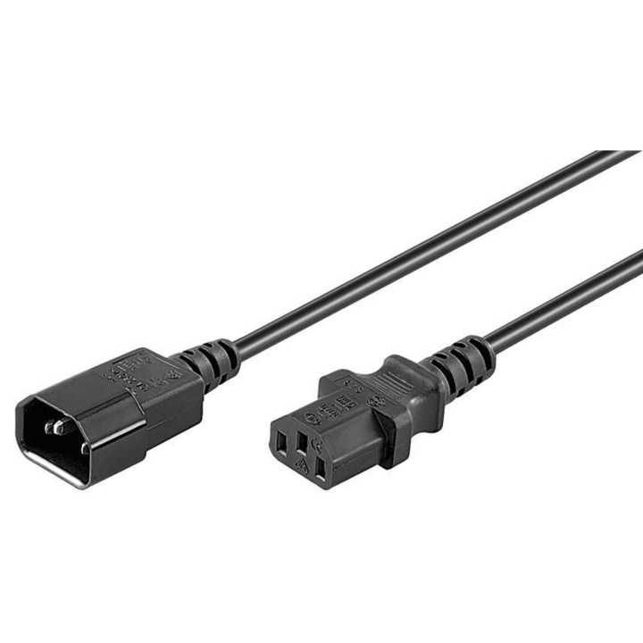Prelungitor cablu de alimentare MicroConnect C13-C14 10m Negru 10A/250V