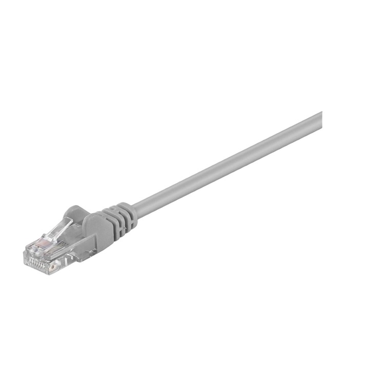 Cablu LAN Patchcord MicroConnect, U/UTP CAT5e 15M Gri, Pachet de 5 bucati