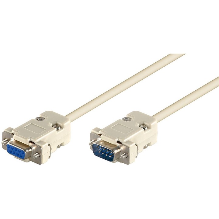 Cablu serial, MicroConnect, DB9 / DB9, 30 m, Ecru
