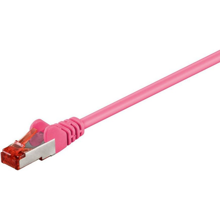 Cablu de retea, MicroConnect, F/UTP, CAT6, PVC, Roz, 3m, Roz