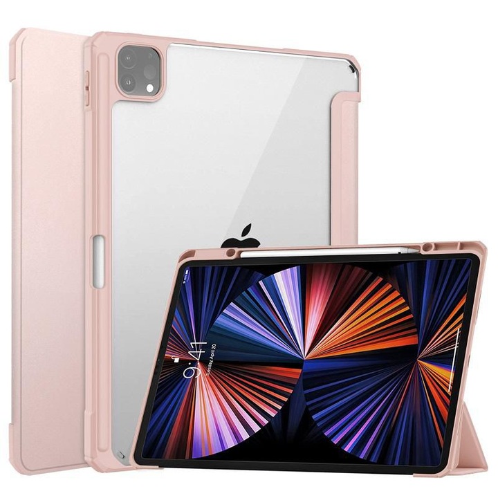 Husa tableta CoreParts pentru iPad Pro 12.9" 2021, transparenta, cu suport pentru S Pen, auto wake