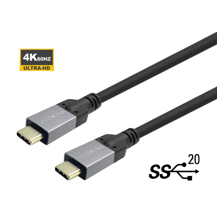 213067625 USB-C – USB-C Vivolink kábel 2m