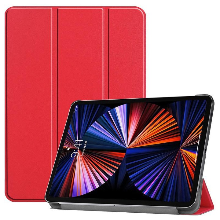Husa tableta CoreParts pentru iPad Pro 12.9" 2021, rosie, cu functie de activare automata