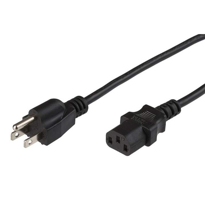 Захранващ кабел MicroConnect NEMA 5-15P към C13, черен