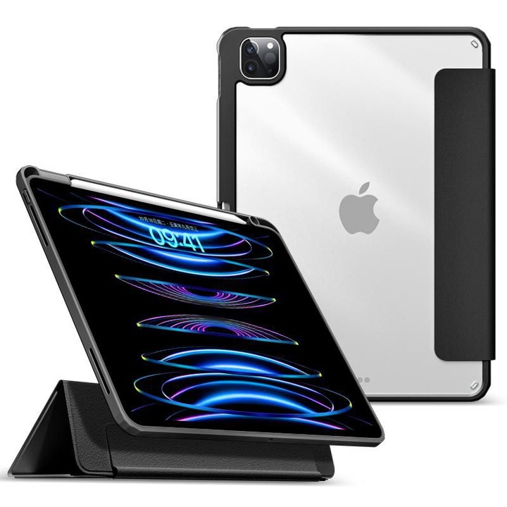 Husa tableta, eSTUFF, Compatibil cu Ipad Pro 12.9", Negru