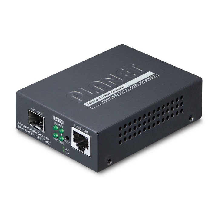 Конвертор, Planet, Web/SNMP, Черен