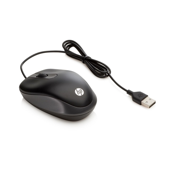 Mouse cu fir, HP, USB, Negru
