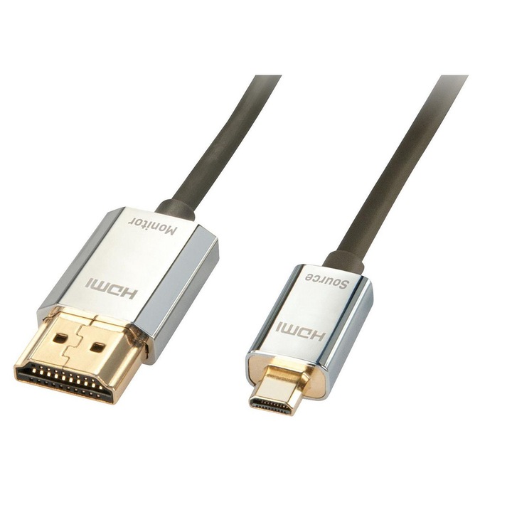 HDMI кабел, Lindy, 4,5 м, сив/черен