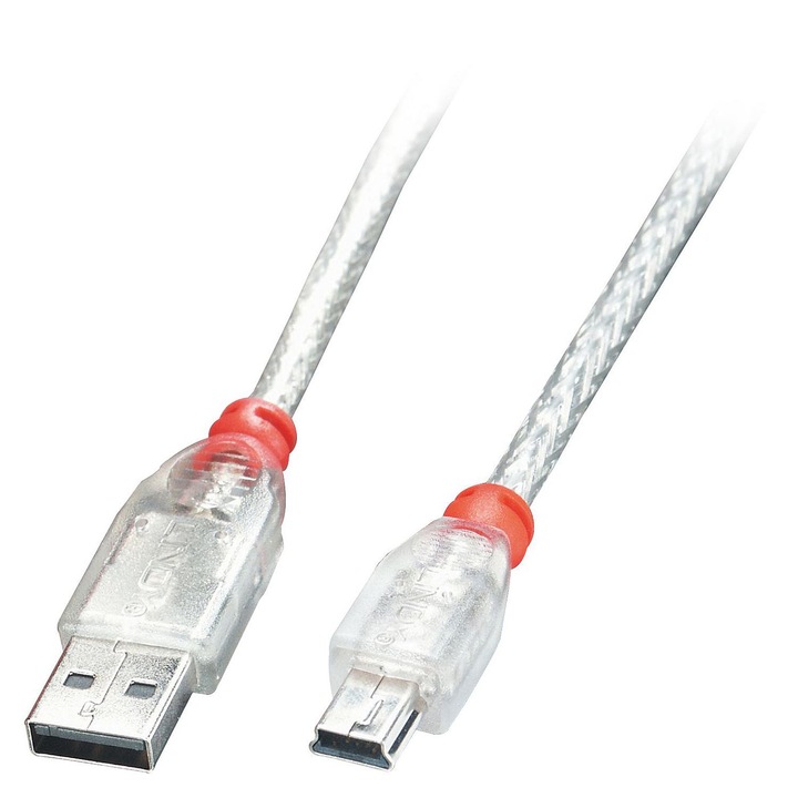 Кабел USB 2.0 A/Mini-B 1M, Lindy