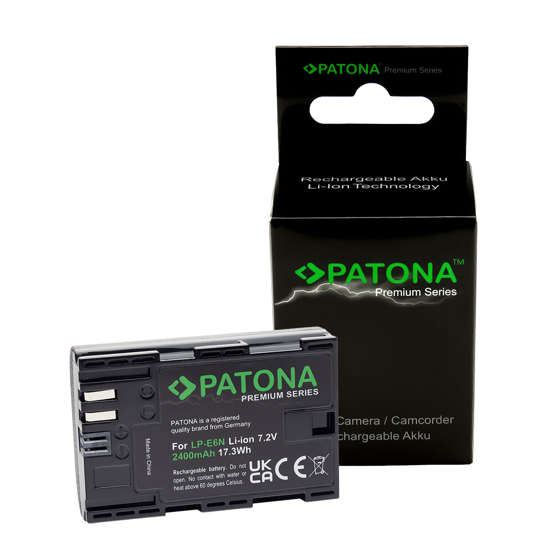 PATONA 2x Batteria LP-E6 Premium 2400mAh – Compatibile Con Canon EOS 5D, 6D, 7D, 80D, 90D, R5, R6 E Tante Altre – Ricarica Col Caricabatterie Originale - 3