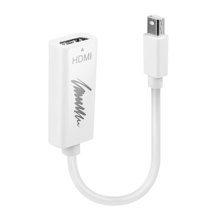 Кабел Lindy Mini-Displayport към HDMI,, бял
