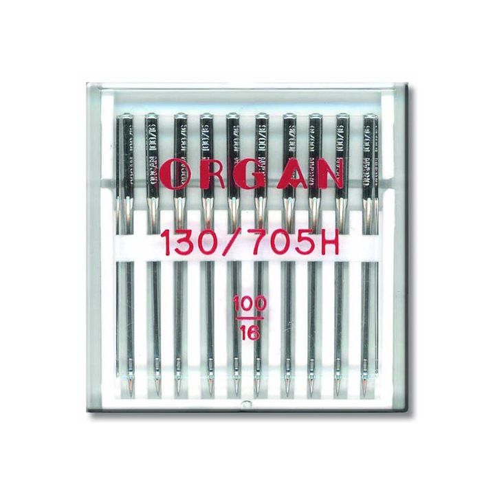 Set 10 Ace Organ Universal cu finetea acului 100 pentru masinile de cusut casnice, 130/705H