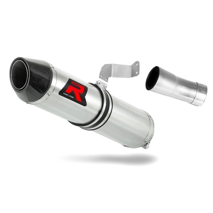 Toba de esapament, Dominator, Inox, Triumph Street Triple S/ R/ RS, Argintiu/ Negru