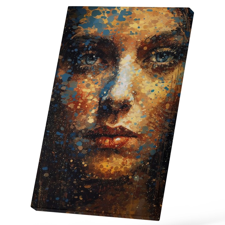 Tablou Canvas Chip Fata No Make Up, Picatele, Ten, Par Brunet, Iubitorii De Make Up, 25x40 cm, Multicolor