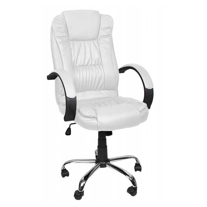 Irodai szék, Maxy, Ökológiai bőr, Fehér/Fekete