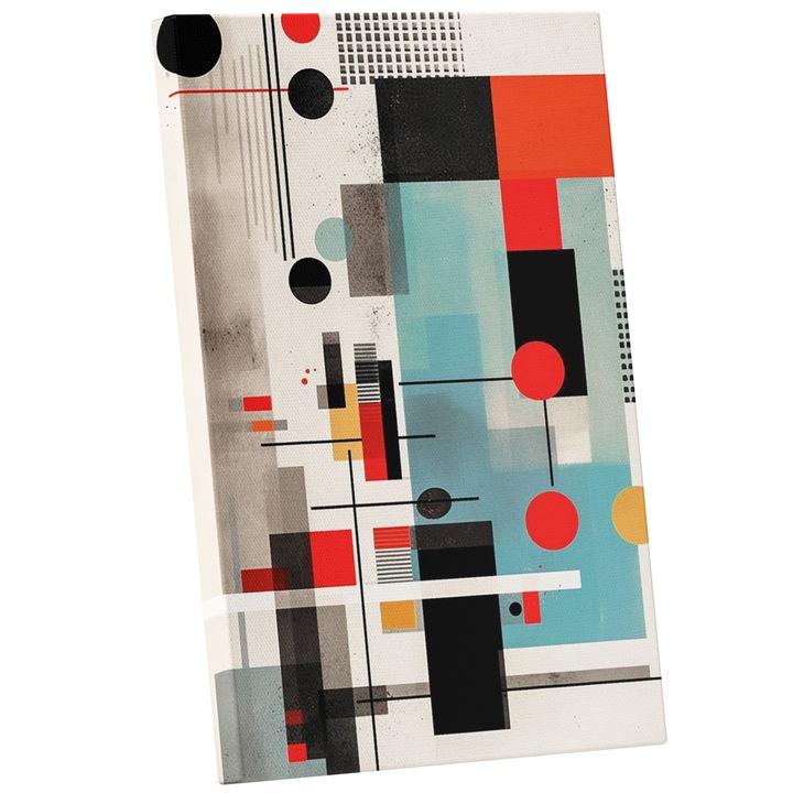 Странно изкуство Картина на платно Геометрични форми, Многоцветно, Наслоено изкуство, Любители на абстрактното изкуство, 25x40 см, Многоцветно