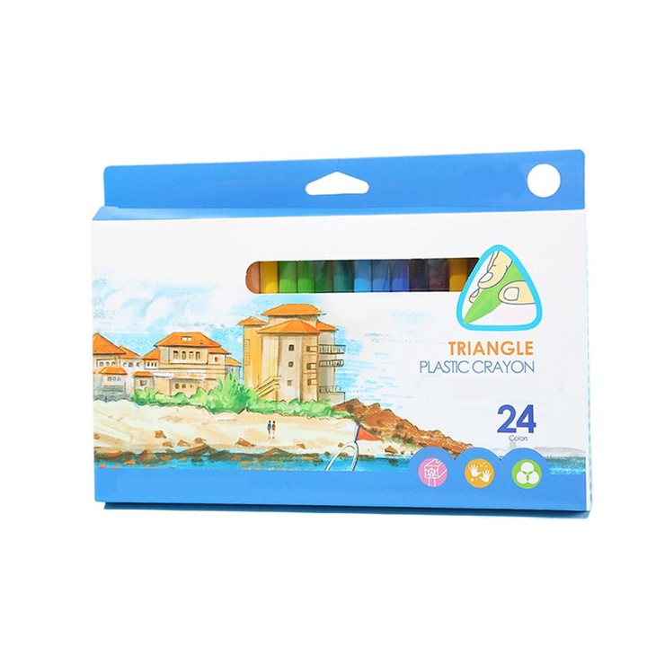 Цветни моливи за малки деца 24 цвята Многоцветни