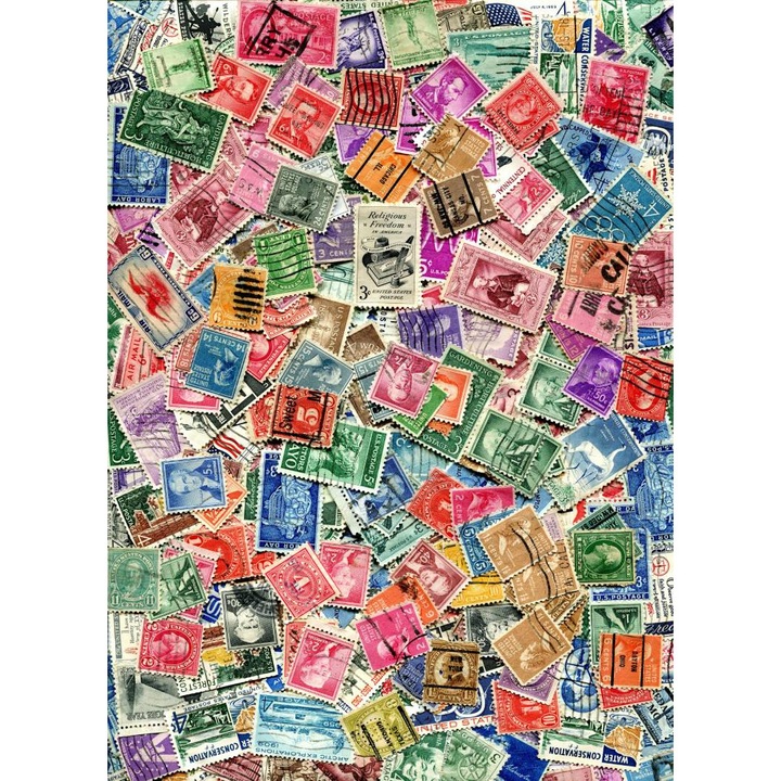 Картина на платно - абстрактни цветни печати, 30 x 40 см