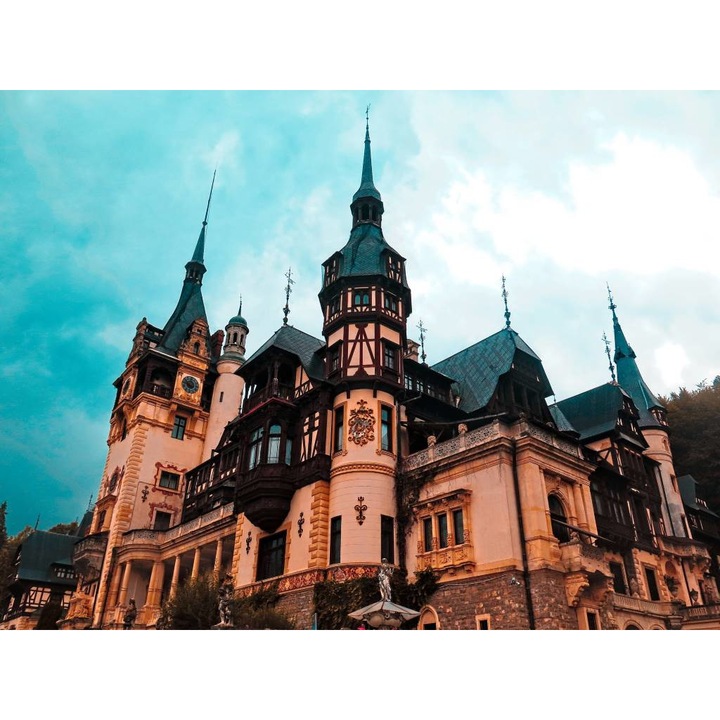 Картина на платно - Peles Castle Architecture Sinaia Prahova Romania, 30 x 40 cm