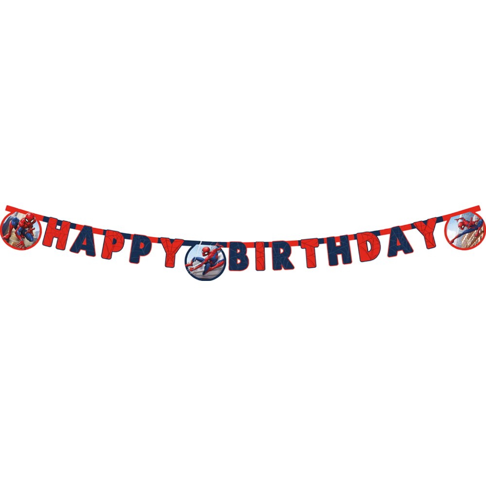 Striscione Di Carta 'Buon Compleanno' Spider-Man Procos, Licenza Ufficiale Marvel, Eco-Friendly In Carta FSC, Per Feste A Tema - 5