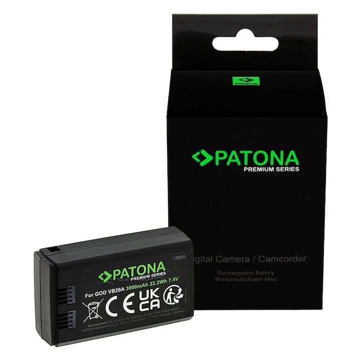 Acumulator PATONA Premium pentru Godox VB26 VB26A V850III V1 Cap flash, celule Samsung