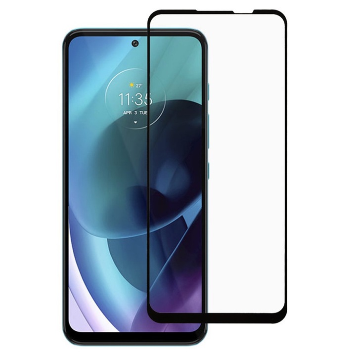 COMANDO Ultra Thin Proof филм, съвместим с Motorola Moto G41, Висока устойчивост на удар, Пълно покритие на екрана, Залепващо лепило по цялата повърхност, 0,3 mm, Черна рамка