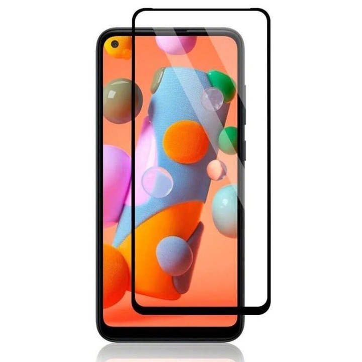 Folie COMANDO Ultra Thin Proof compatibila cu OPPO Reno 7 Lite 5G, Rezistenta ridicata la socuri, Acoperire completa a ecranului, Lipici adeziv pe intreaga suprafata, 0,3 mm, Cadru negru