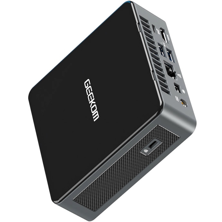 Мини компютър Geekom MiniAir 11 с процесор Intel Celeron N9095 до 2,9 GHz, 265GB SSD, 8GB RAM, Intel UHD Graphics, Dual WiFi, BT, HDMI, Windows 11, черен
