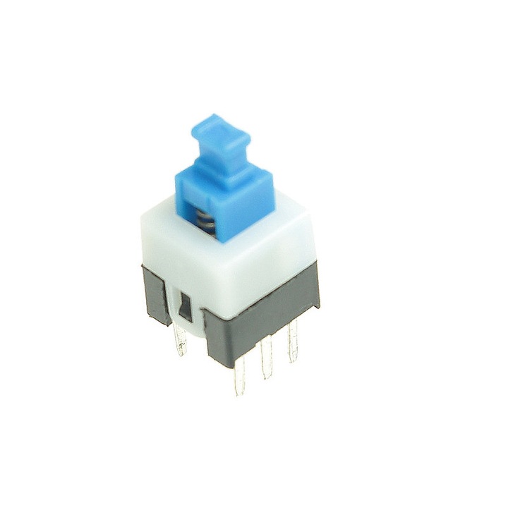 Dupla bistabil kapcsoló, 8 x 8 mm, kék