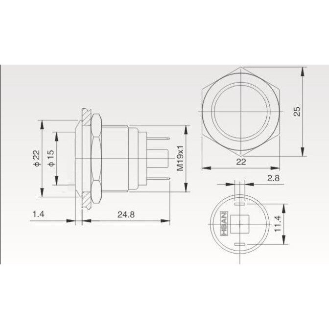 Buton, PBW-19BK, Monostabil - eMAG.ro