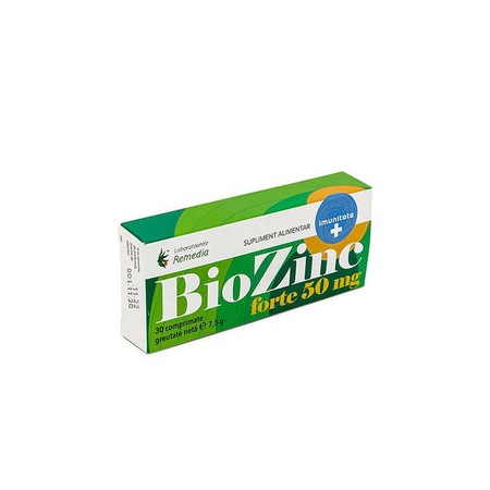 Biozinc BioZinc Forte 50 miligrame 30 comprimate Remedia - eMAG.ro