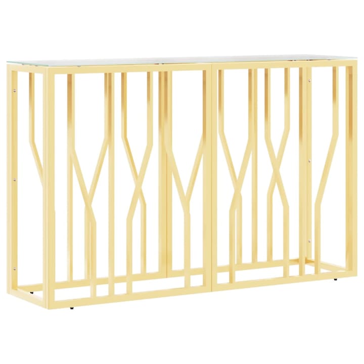 Конзолна маса vidaXL, 110x30x70 cм, Неръждаема стомана и стъкло, 12.26 Kg