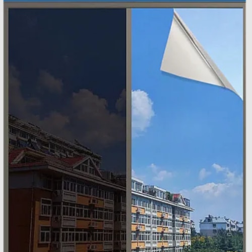 Reach out triangle move Folie reflexiva pentru geamuri interioare, Albastra, cu efect de oglinda,  protectie solara UV, 60 x 300 cm, BZRSH - eMAG.ro