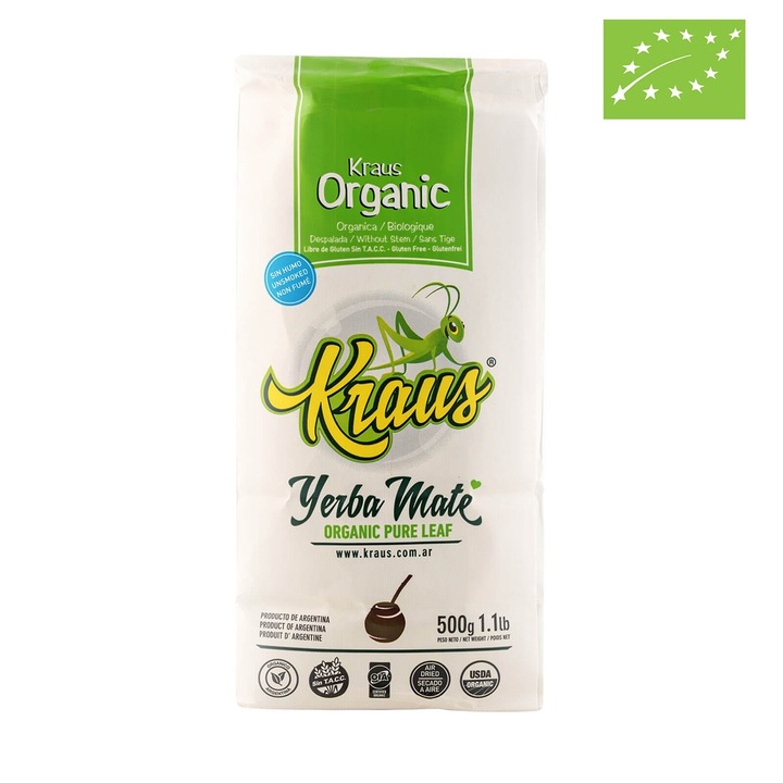 Yerba Mate Tea, Bio, Kraus Biológiai, Organikus, Argentína, 500g