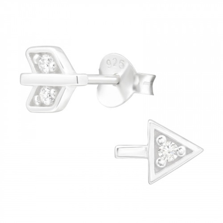 Cercei din argint 925 Arrow Style Boutique 23, cutie bijuterie, argintii