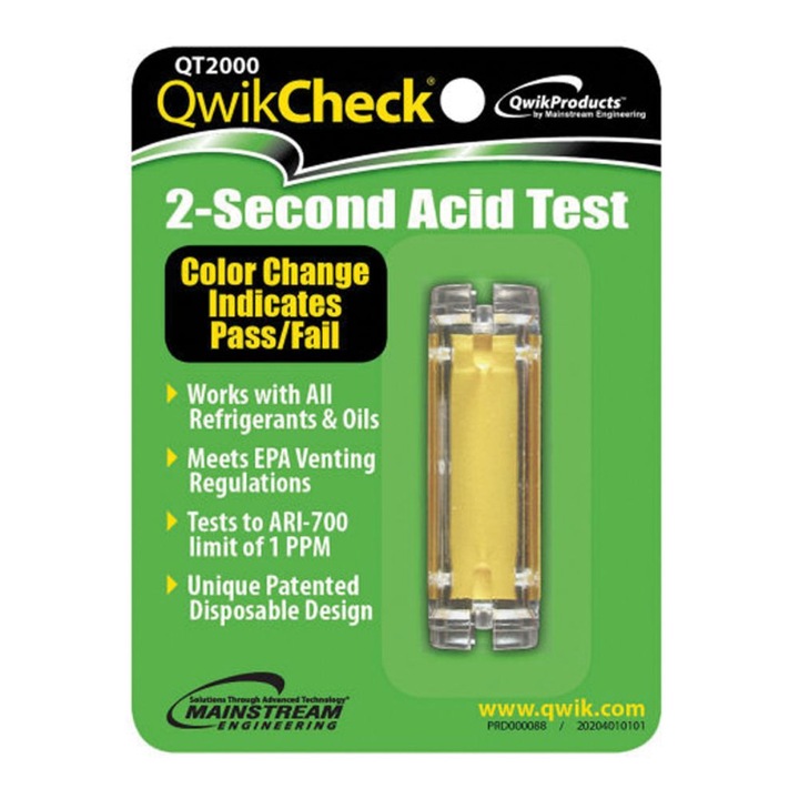 Test rapid pentru detectie acid, Aspen Qwik Check, pentru toate sistemele de refrigerare