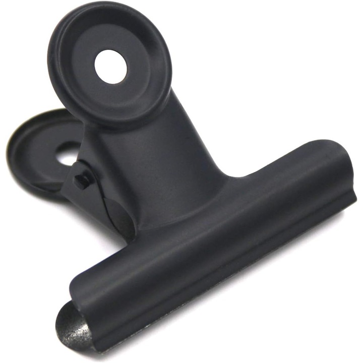 Комплект от 12 метални щипки, черни, 63x55 мм