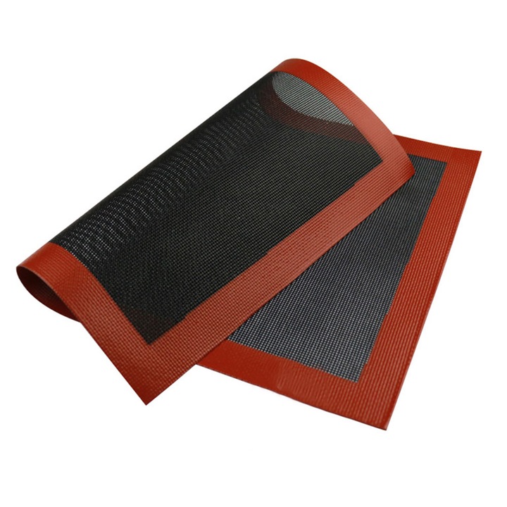 Folie De Copt EDAR Tip Covoras, Reutilizabila, Din Silicon Alimentar, Ideala Pentru Cuptor, Nu Se Lipeste, Negru/Maro, 40x30 cm