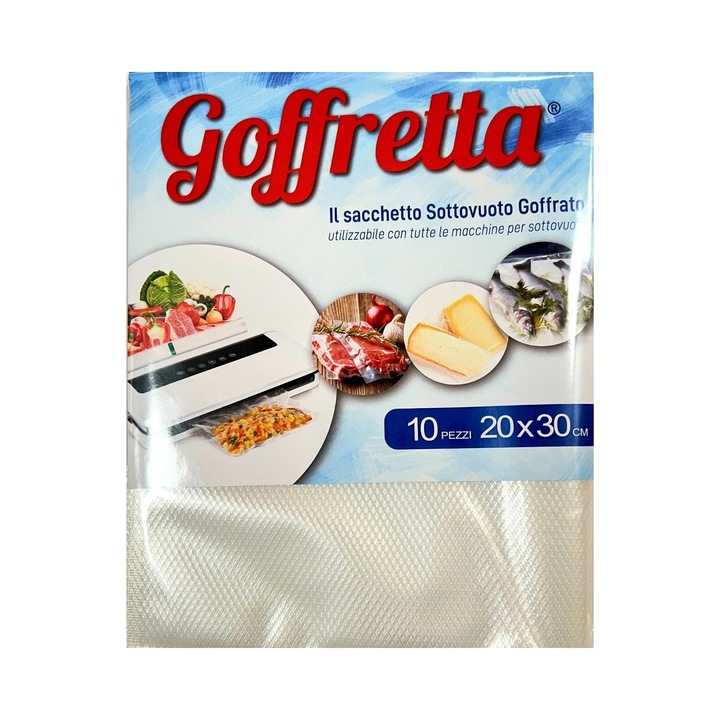 Pungi vidat gofrate, 20 x 30 cm, Goffretta, 10 buc