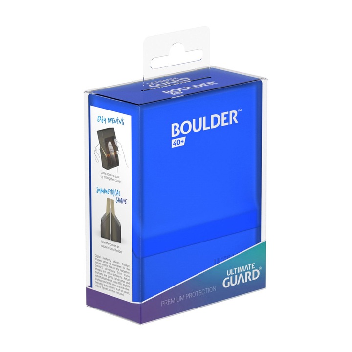 Carcasa carti de joc, Ultimate Guard, Boulder Deck Case 40+, Albastru