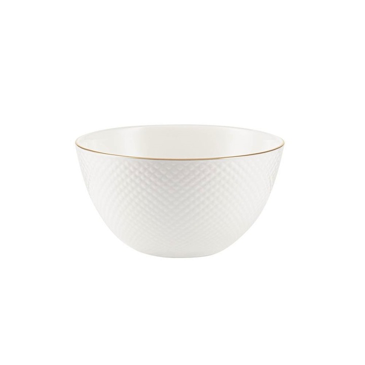 Bol BARI GOLD, Villa Italia, Porcelán, 800 ml, 15 cm, Fehér/Arany