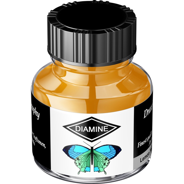 Calimara cerneala caligrafica 30ml Diamine Calligraphy Lemon Yellow