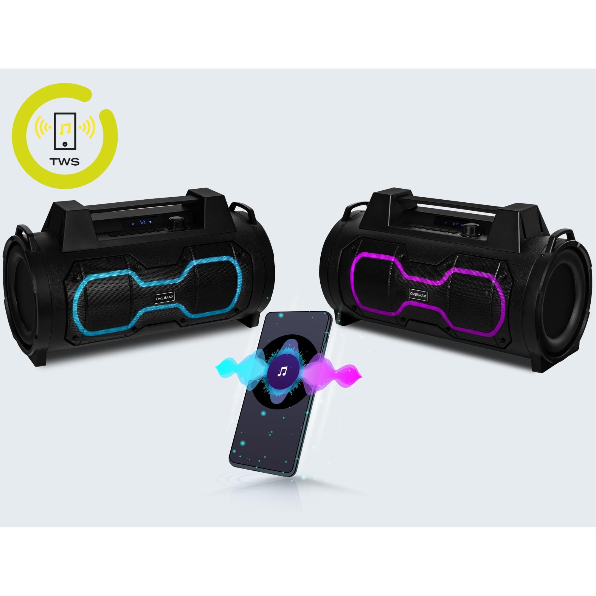 Boxa Portabila Overmax Soundbeat Box Boxe Wireless De 50 W Functie Karaoke Radio FM Baterie De